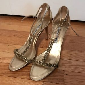 Manolo Blahnik T-strapped shoes